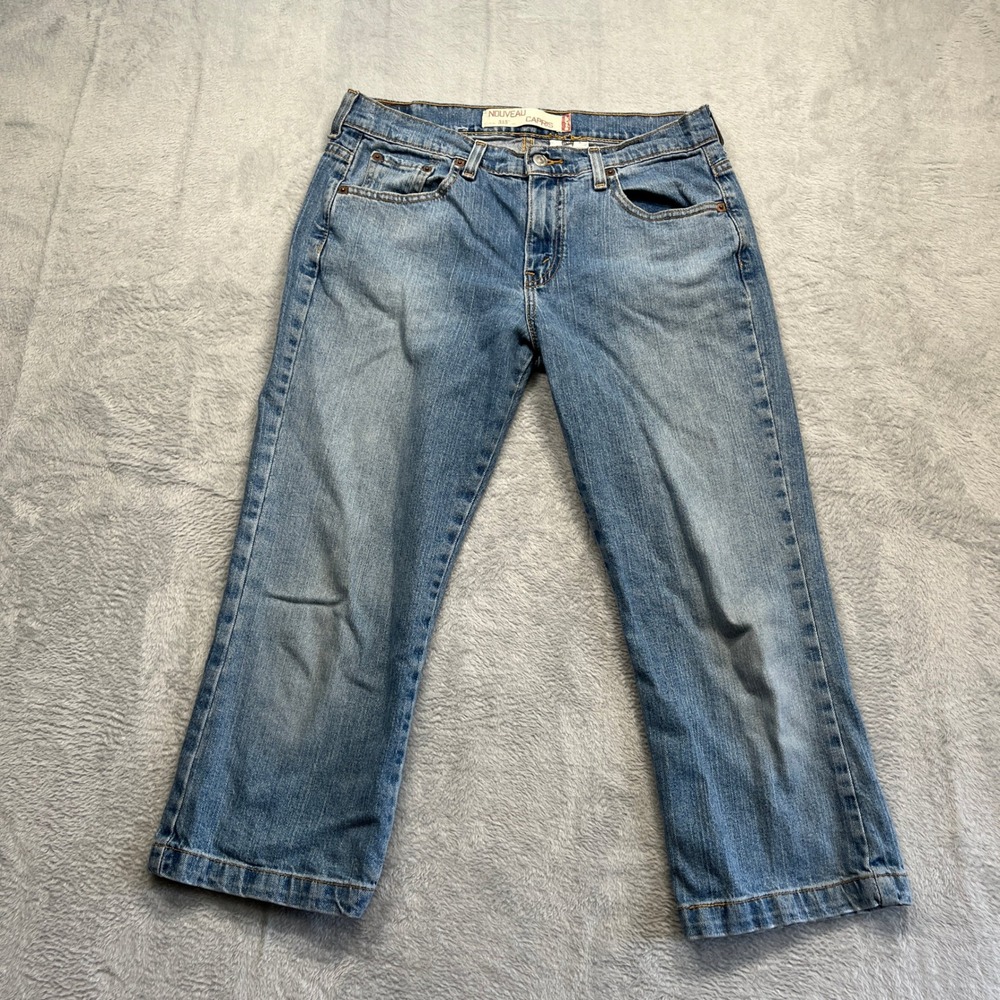 Levi's 515 Nouveau Capris Women Blue Medium Wash Mid Rise Cropped Jeans 10